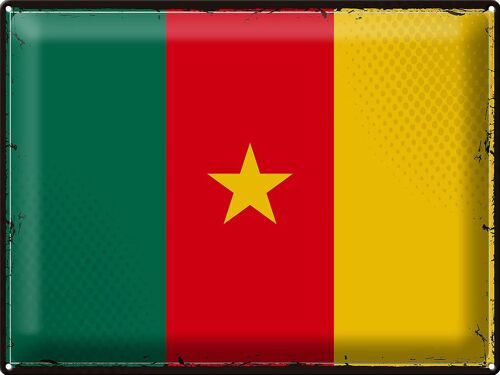 Blechschild Flagge Kamerun 40x30cm Retro Flag of Cameroon