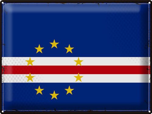 Blechschild Flagge Kap Verde 40x30cm Retro Flag Cape Verde