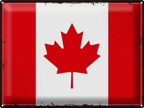 Blechschild Flagge Kanada 40x30cm Retro Flag of Canada