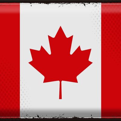 Cartel de chapa Bandera de Canadá 40x30cm Bandera Retro de Canadá