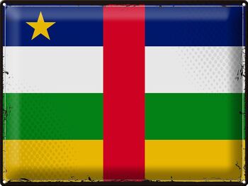 Signe en étain drapeau République centrafricaine 40x30cm R 1