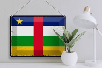Signe en étain drapeau République centrafricaine 40x30cm R 3