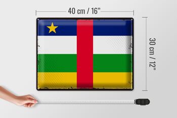 Signe en étain drapeau République centrafricaine 40x30cm R 4