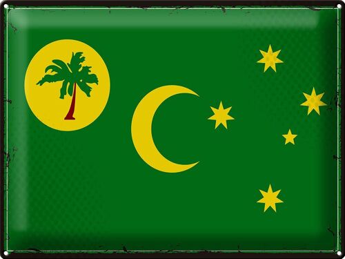 Blechschild Flagge Kokosinseln 40x30cm Retro Cocos Islands