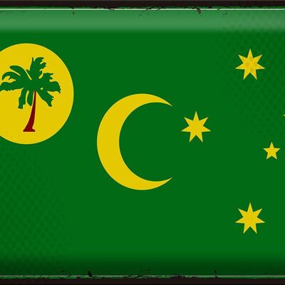 Cartel de chapa Bandera Islas Cocos 40x30cm Islas Cocos Retro