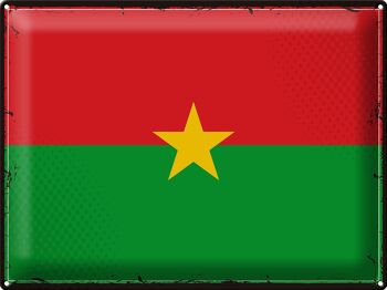 Signe en étain drapeau Burkina Faso 40x30cm rétro Burkina Faso 1