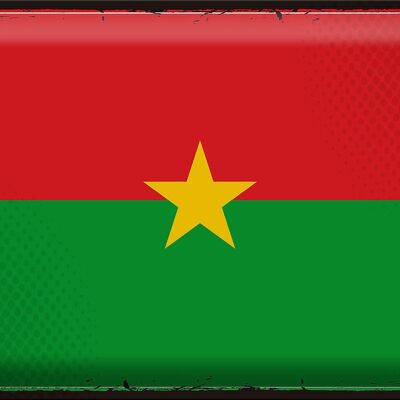 Targa in metallo Bandiera Burkina Faso 40x30 cm Retro Burkina Faso