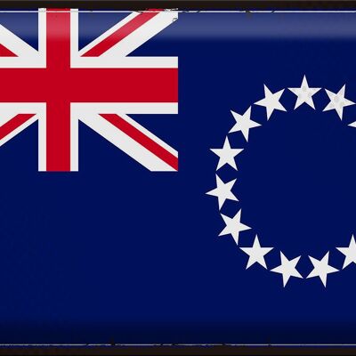 Blechschild Flagge Cookinseln 40x30cm Retro Cook Islands