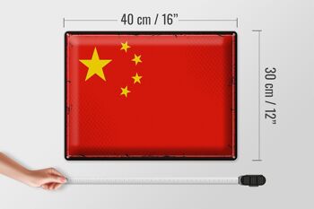 Drapeau de la Chine en étain, 40x30cm, drapeau rétro de la Chine 4