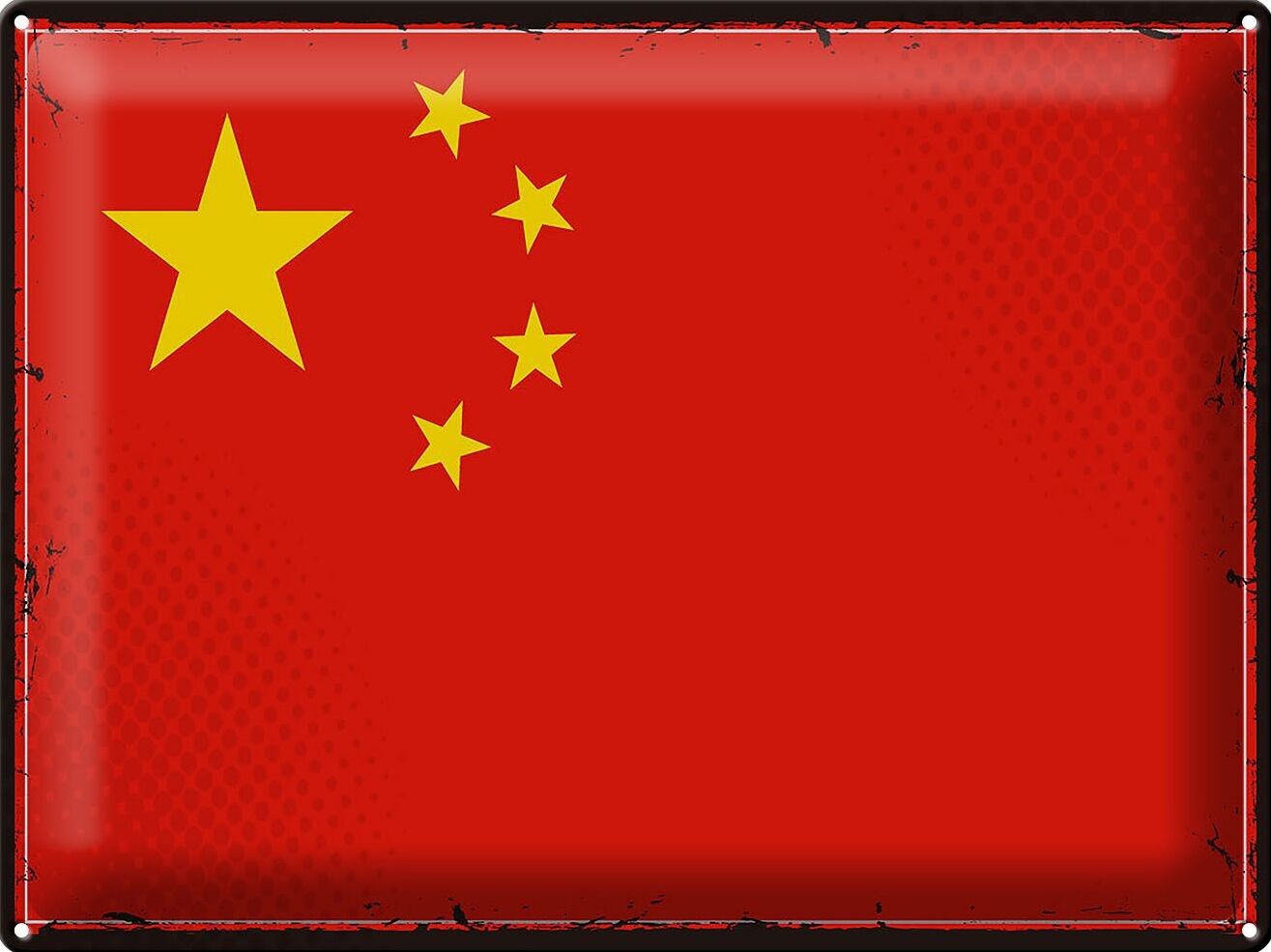 Cartel de chapa Bandera de China 40x30cm Bandera Retro de China