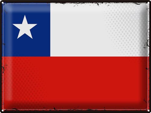 Blechschild Flagge Chile 40x30cm Retro Flag of Chile