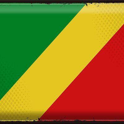 Targa in metallo Bandiera Congo 40x30 cm Bandiera retrò del Congo