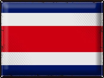 Signe en étain drapeau Costa Rica 40x30cm rétro Costa Rica 1