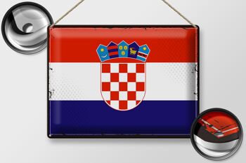 Drapeau en étain de la croatie, 40x30cm, drapeau rétro de la croatie 2