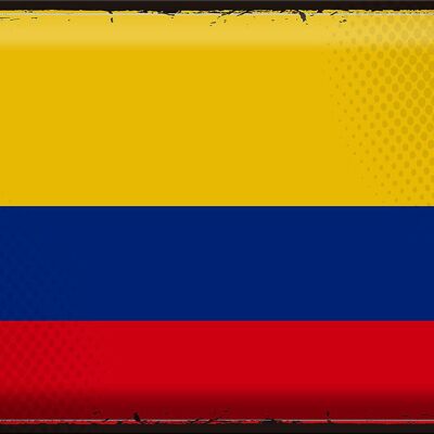 Cartel de chapa Bandera de Colombia 40x30cm Bandera Retro de Colombia