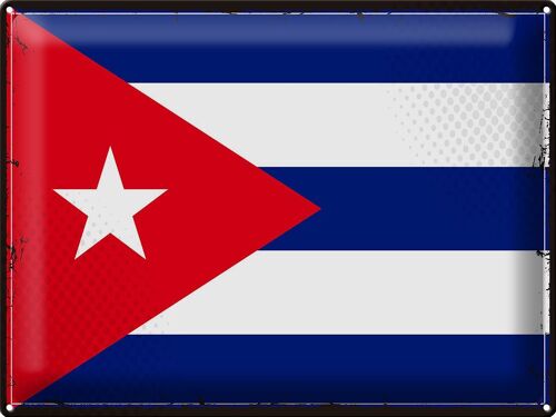 Blechschild Flagge Kuba 40x30cm Retro Flag of Cuba