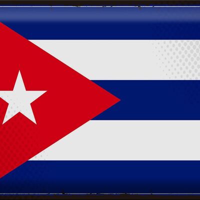 Cartel de chapa Bandera de Cuba 40x30cm Bandera Retro de Cuba