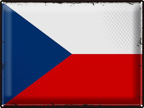 Blechschild Flagge Tschechien 40x30cm Retro Czech Republic