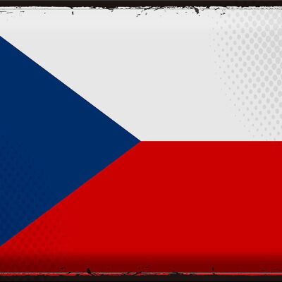 Blechschild Flagge Tschechien 40x30cm Retro Czech Republic