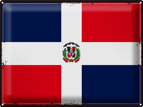 Blechschild Flagge Dominikanische Republik 40x30cm Retro