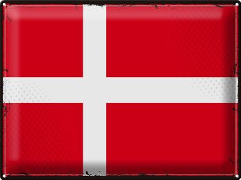 Drapeau en étain du danemark, 40x30cm, drapeau rétro du danemark 1