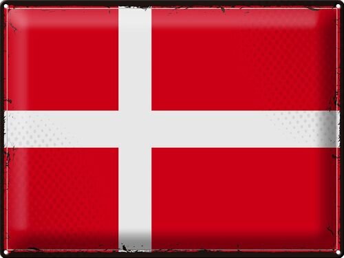 Blechschild Flagge Dänemark 40x30cm Retro Flag of Denmark