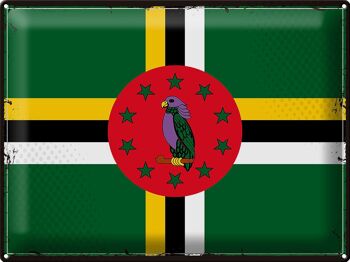 Drapeau en étain de la Dominique, 40x30cm, drapeau rétro de la Dominique 1