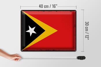 Drapeau en étain du Timor oriental, 40x30cm, drapeau rétro du Timor oriental 4