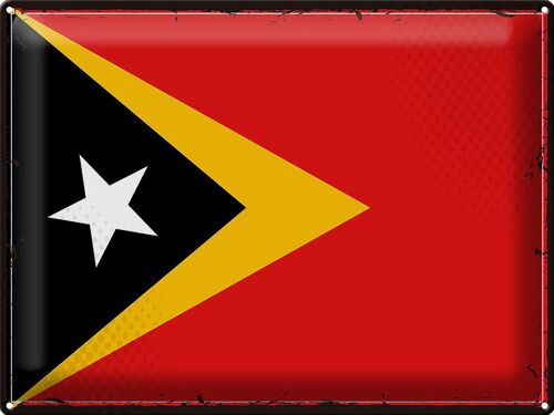 Blechschild Flagge Osttimor 40x30cm Retro Flag East Timor