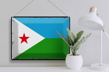 Signe en étain drapeau Djibouti 40x30cm drapeau rétro Djibouti 3