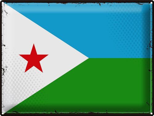 Blechschild Flagge Dschibuti 40x30cm Retro Flag Djibouti