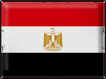 Signe en étain drapeau égyptien 40x30cm, drapeau rétro de l'egypte 1
