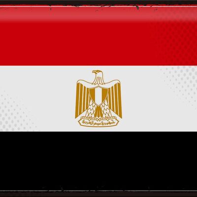 Targa in metallo Bandiera Egitto 40x30 cm Bandiera retrò dell'Egitto