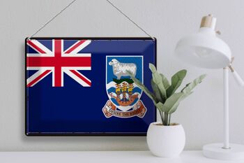 Drapeau en étain des îles Falkland, 40x30cm, drapeau rétro 3