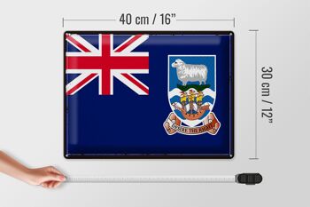 Drapeau en étain des îles Falkland, 40x30cm, drapeau rétro 4