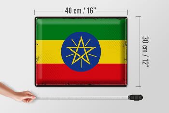 Drapeau en étain de l'éthiopie, 40x30cm, drapeau rétro de l'éthiopie 4