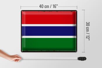 Signe en étain drapeau Gambie 40x30cm, drapeau rétro de la Gambie 4