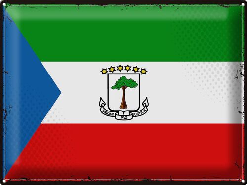 Blechschild Flagge Äquatorialguinea 40x30cm Retro Flag