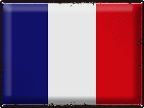 Blechschild Flagge Frankreich 40x30cm Retro Flag of France