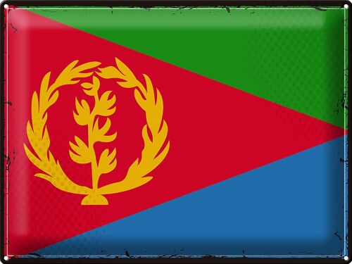 Blechschild Flagge Eritrea 40x30cm Retro Flag of Eritrea