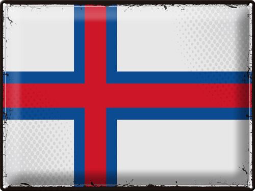 Blechschild Flagge Färöer 40x30cm Retro Flag Faroe Islands