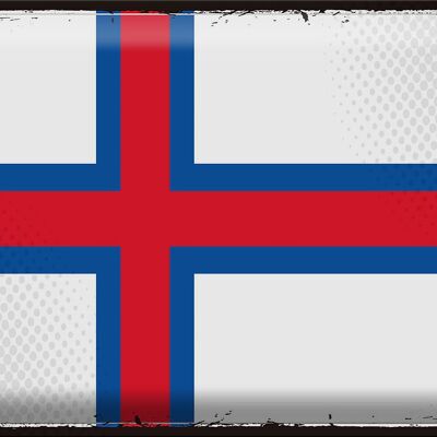 Cartel de chapa Bandera de las Islas Feroe 40x30cm Bandera Retro Islas Feroe