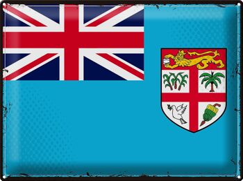 Drapeau en étain des Fidji, 40x30cm, drapeau rétro des Fidji 1