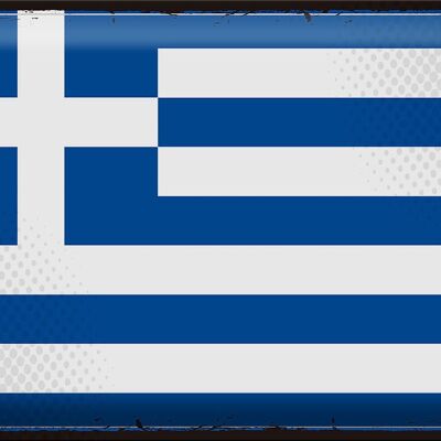 Targa in metallo Bandiera Grecia 40x30 cm Bandiera retrò Grecia