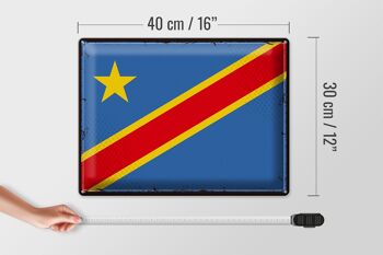 Panneau en tôle drapeau RD Congo 40x30cm Rétro Congo démocratique 4