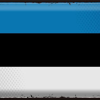 Targa in metallo Bandiera dell'Estonia 40x30 cm Bandiera retrò dell'Estonia