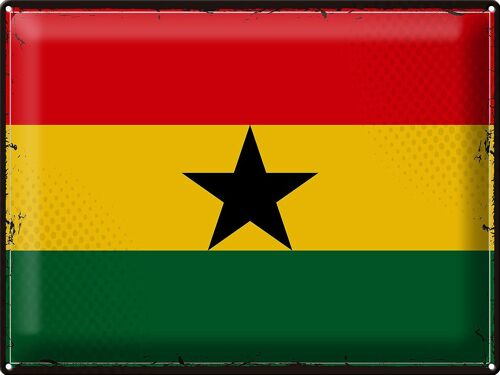 Blechschild Flagge Ghana 40x30cm Retro Flag of Ghana