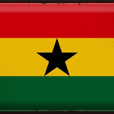 Cartel de chapa Bandera de Ghana 40x30cm Bandera Retro de Ghana