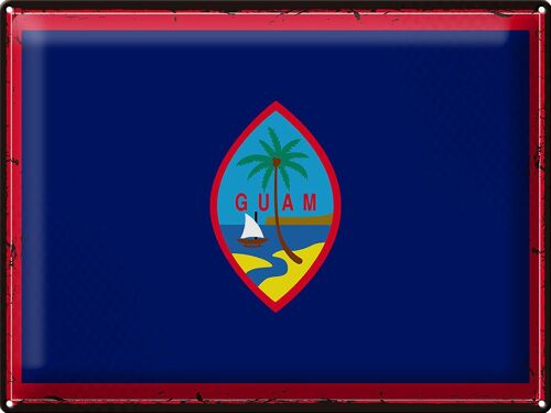 Blechschild Flagge Guam 40x30cm Retro Flag of Guam