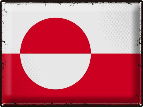 Blechschild Flagge Grönland 40x30cm Retro Flag Greenland